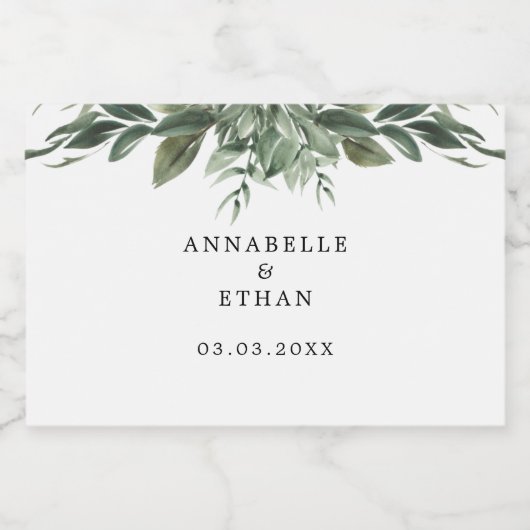 Foliage Leaf Wedding Favor Candle Label Voedselcontainer Etiket (Enkel label)