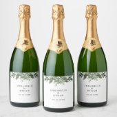 Foliage Leaf Wedding Favor Wine Label Sparkling Wijnetiket (Flessen)