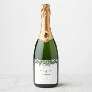 Foliage Leaf Wedding Favor Wine Label Sparkling Wijnetiket