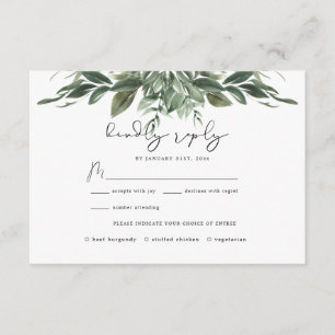 Foliage Leaf Wedding RSVP-kaart Informatiekaartje
