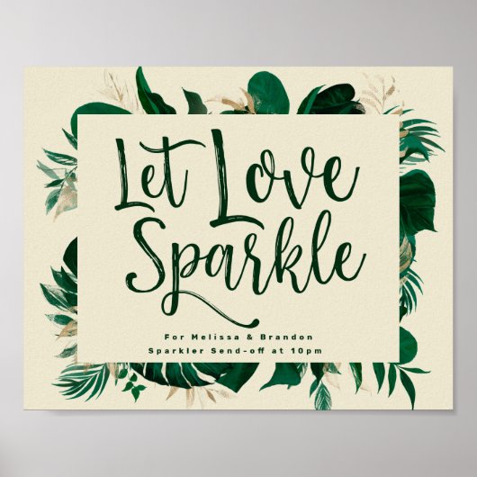 Foliage Let Love Sparkle Pas getrouwd Send-off Sig Poster (Voorkant)