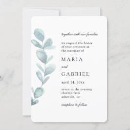 Foliage luchtige waterverf. Eenvoudige witte bruil Kaart