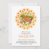 Foliage Mandala Thanksgiving Party Invitation Kaart (Voorkant)