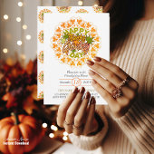 Foliage Mandala Thanksgiving Party Invitation Kaart