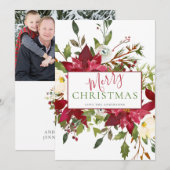 Foliage Merry kerstfoto Foto Feestdagenkaart (Voorkant / Achterkant)