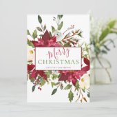 Foliage Merry kerstfoto Foto Feestdagenkaart (Staand voorkant)