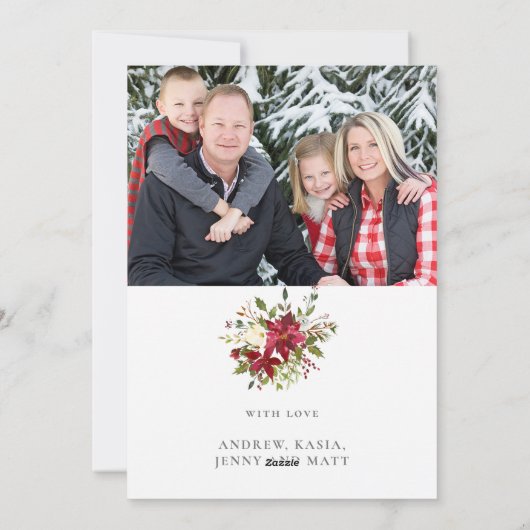 Foliage Merry kerstfoto Foto Feestdagenkaart (Achterkant)