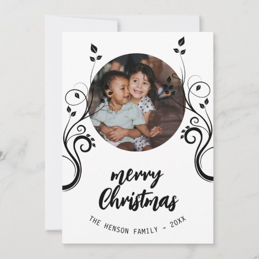 Foliage met liefdadige fotoserie Zwarte feestdag Feestdagenkaart (Voorkant)