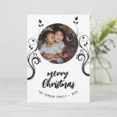 Foliage met liefdadige fotoserie Zwarte feestdag Feestdagenkaart (Staand voorkant)