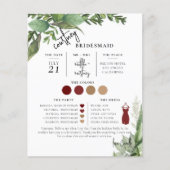 Foliage Minimale teksthandleiding Bridesmaid-infor (Voorkant)