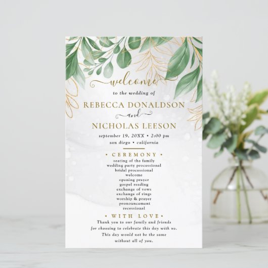 Foliage-minimalisprogramma voor bruiloft (Staand voorkant)