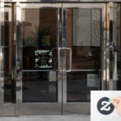 Foliage, minimalistische kantooruren Winkel Café O Raamsticker (Kantoordeur)