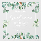 Foliage, minimalistische kantooruren Winkel Café O Raamsticker (Vel)