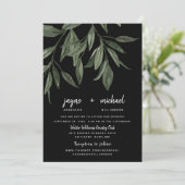 Foliage Modern Font Black Website Weddenschap Kaart (Staand voorkant)