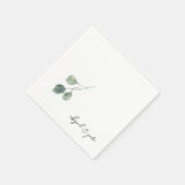 Foliage Modern Script Names Wedding Napkins Servet (Hoek)