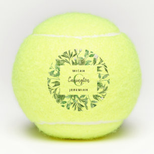 Foliage Monogram Huwelijkscadeau Namen Custom Tennisballen