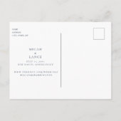 Foliage Monogram Wedding Save the Date Navy Aankondigingskaart (Achterkant)