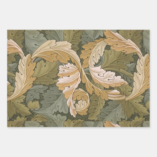  Foliage Morris Pattern Acanthus verlaat WR Inpakpapier Vel (Voorkant 3)