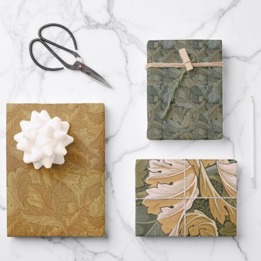  Foliage Morris Pattern Acanthus verlaat WR Inpakpapier Vel (Voorkant)