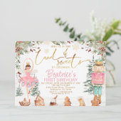 Foliage Nutkraker Sugar Plum Fairy Birthday Kaart (Staand voorkant)