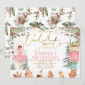 Foliage Nutkraker Sugar Plum Fairy Birthday Kaart (Voorkant / Achterkant)