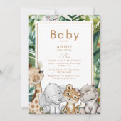 Foliage Oerwoud Dierlijk Baby shower Kaart (Voorkant)