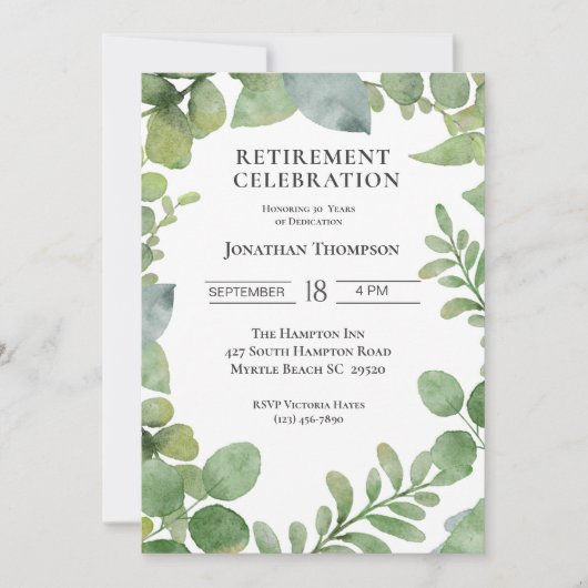 Foliage Pensioen Feest Viering Kaart (Voorkant)