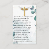 Foliage Photo Funeral Prayer Kaart Visitekaartje (Achterkant)