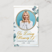 Foliage Photo Funeral Prayer Kaart Visitekaartje (Voorkant)