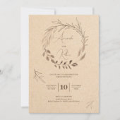 Foliage Rustic Paper Wedding Kaart (Voorkant)