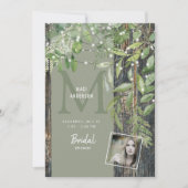 Foliage Rustic Photo Sage Lights Vrijgezellenfeest Kaart (Voorkant)