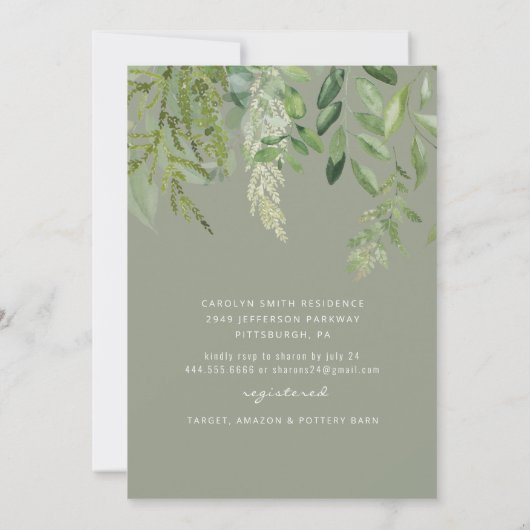 Foliage Rustic Photo Sage Lights Vrijgezellenfeest Kaart (Achterkant)