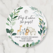Foliage Safari Baby shower Pop It Favor Labels (Voorkant)