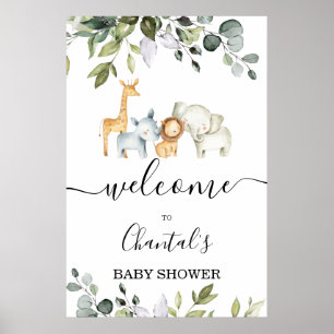 Foliage Safari Baby shower Welkomstteken Poster