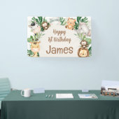 Foliage Safari Dieren Arch 1e Verjaardag Spandoek (Beurs)