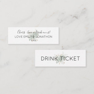 Foliage Sage Bruiloft Receptie Drinken Ticket