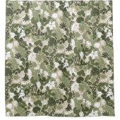 Foliage Sage Olive Green Beige White Douchegordijn (Voorkant)