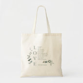 Foliage Sage Tekst voor liefdesscripts Aangepaste  Tote Bag (Voorkant)