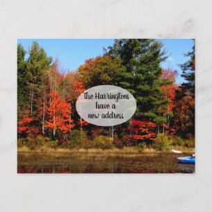 Foliage Season Lake New Address Custom Briefkaart