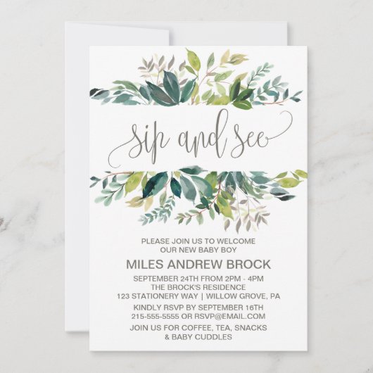 Foliage Sip en Zie Kaart (Voorkant)