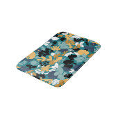 Foliage Teal Aqua Blue Mustard Black White Badmat (Gekanteld)