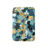 Foliage Teal Aqua Blue Mustard Black White Badmat (Voorkant Verticaal)