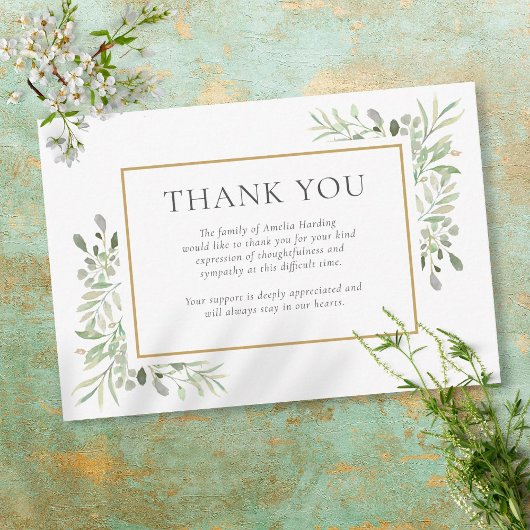 Foliage uit de begrafenis van de Memorial Waterver Bedankkaart