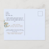 Foliage Ultrasound Gold en Blue Baby shower per ma Uitnodiging Briefkaart (Achterkant)