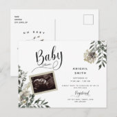 Foliage Ultrasound Neutraal Herfst Baby shower Uitnodiging Briefkaart (Voorkant / Achterkant)