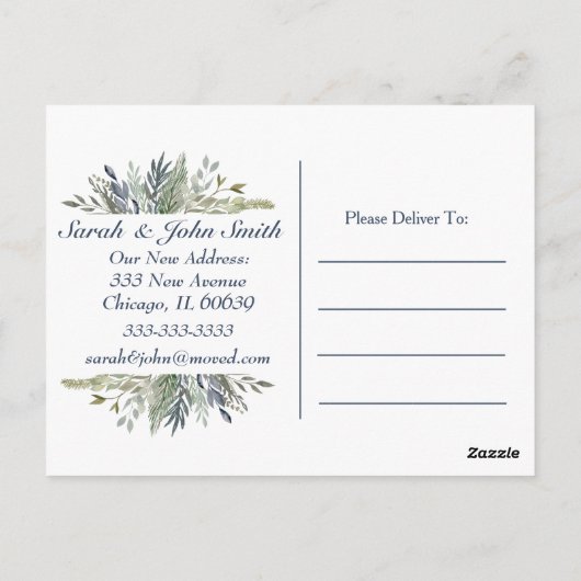 Foliage van bossen briefkaart (Achterkant)