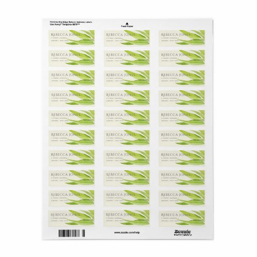 FOLIAGE VAN DE WATERVERF EUCALYPTUS LEAF ETIKET (Full Sheet)