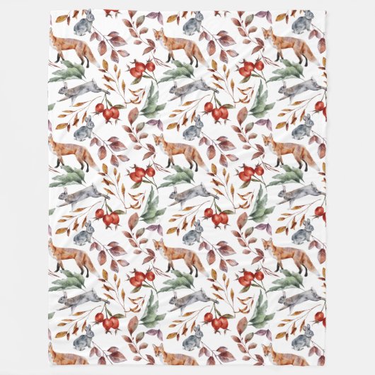 Foliage van Herfst van bossen en konijnen Fleece Deken (Voorkant)