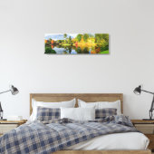 Foliage van het meer en de kleurrijke Herfst van N Canvas Afdruk (Insitu (Slaapkamer))