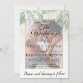 Foliage Vellum Overlay Weddenschap Kaart (Voorkant)